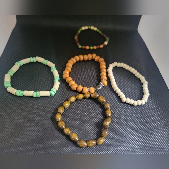 5pcs Handcrafted  Stackable Bracelet Set. - Picture 3 of 5